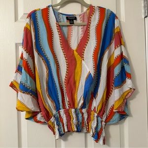 Dolman sleeve striped top